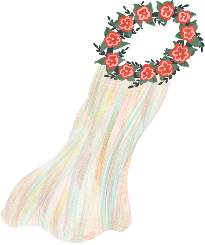 an illustration of a flower wreath